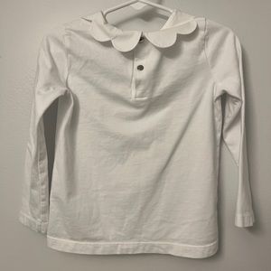 Jacadi girl scalloped collar long sleeve t shirt